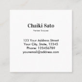 水彩ファッション設計者 スクエア名刺 (裏面)