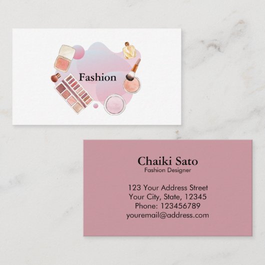 水彩ファッション設計者 名刺 (正面/裏面)