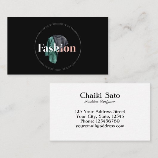 水彩ファッション設計者 名刺 (正面/裏面)