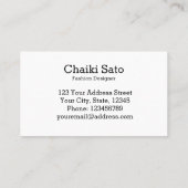 水彩ファッション設計者 名刺 (裏面)