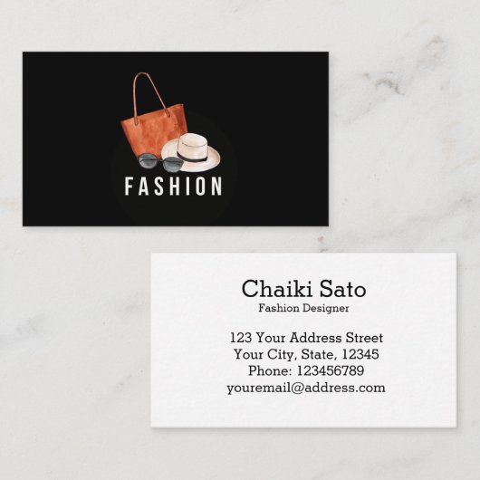 水彩ファッション設計者 名刺 (正面/裏面)