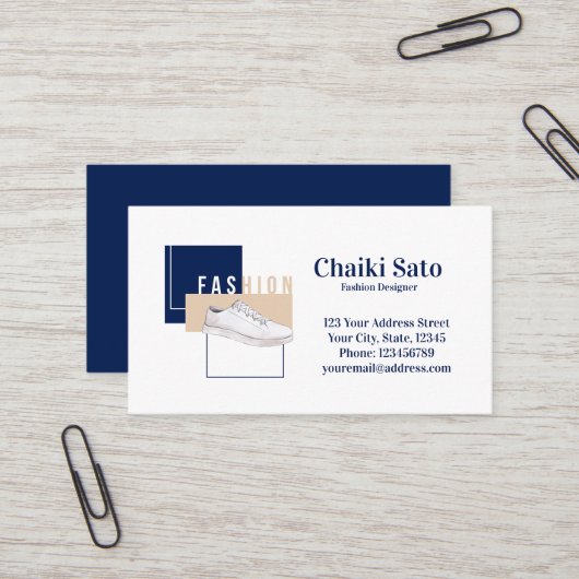 水彩ファッション設計者 名刺 (正面/裏面インサイチュ)