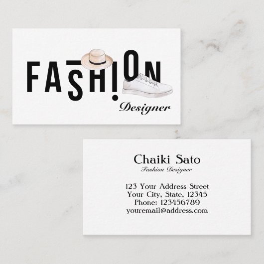 水彩ファッション設計者 名刺 (正面/裏面)