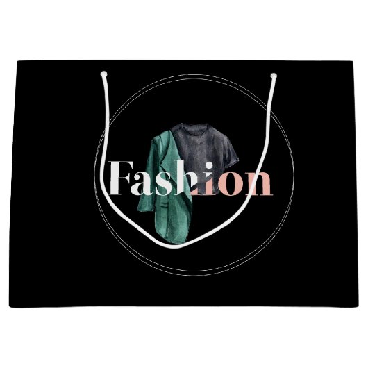 水彩ファッション ラージペーパーバッグ (正面)