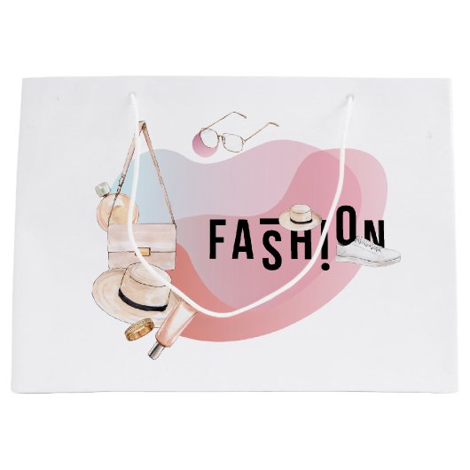 水彩ファッション ラージペーパーバッグ (正面)