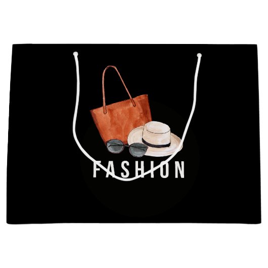 水彩ファッション ラージペーパーバッグ (正面)