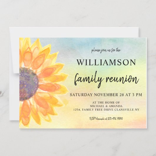 水彩ファミリー懇親会マグネットIc招待状 マグネット招待状 (正面)