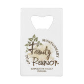 水彩ファミリ懇親会スクリプトツリー名年 クレジットカード栓抜き (正面)