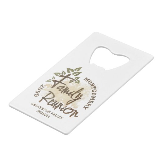 水彩ファミリ懇親会スクリプトツリー名年 クレジットカード栓抜き (正面アングル)