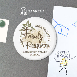 水彩ファミリ懇親会スクリプトツリー名年 マグネット