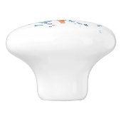 水彩ファンのコーラルパターンと海沿いのスプラッシュ セラミックノブ (側面)