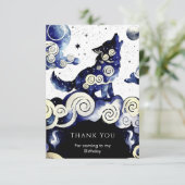 水彩ファンシーオオカミ誕生日 サンキューカード (スタンド正面)