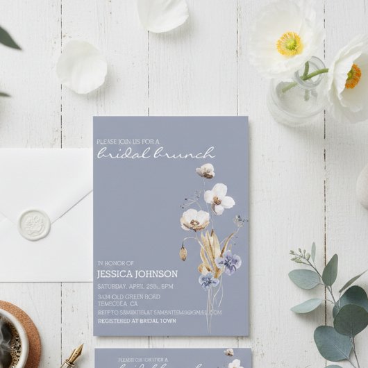 水彩ファンシー ワイルド フラワー ブライダル ブランシュ 招待状