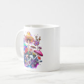 水彩ファンタジーキノコ コーヒーマグカップ (正面左)
