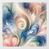 水彩ファンタジーフローラパステルブルー&クリーム ウィンドウサイン (シート)