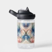 水彩ファンタジーフローラパステルブルー&クリーム ウォーターボトル (右面)