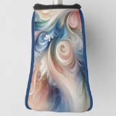 水彩ファンタジーフローラパステルブルー&クリーム ゴルフヘッドカバー (回転90)