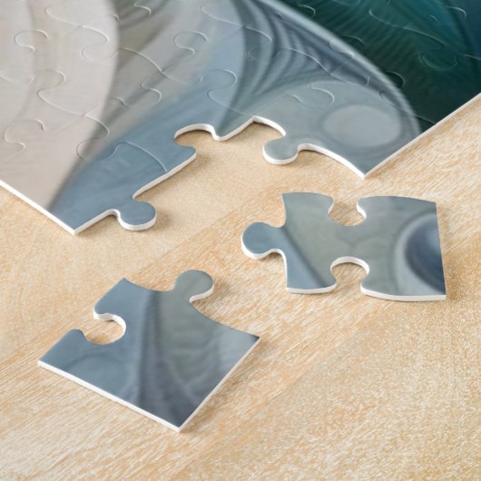 水彩ファンタジーフローラパステルブルー&クリーム ジグソーパズル (側面)