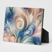 水彩ファンタジーフローラパステルブルー&クリーム フォトプラーク (側面)