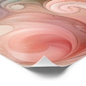 水彩ファンタジーフローラパステルブルー&クリーム ポスター (コーナー)