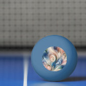 水彩ファンタジーフローラパステルブルー&クリーム 卓球ボール (ネット)