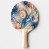 水彩ファンタジーフローラパステルブルー&クリーム 卓球ラケット (正面)