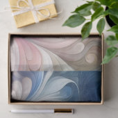 水彩ファンタジーフローラパステルブルー&クリーム 薄葉紙 (ギフト)