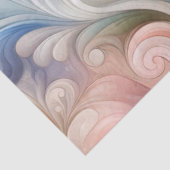 水彩ファンタジーフローラパステルブルー&クリーム 薄葉紙 (詳細)