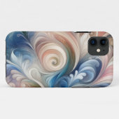 水彩ファンタジーフローラパステルブルー&クリーム Case-Mate iPhoneケース (裏面(横))