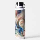 水彩ファンタジーフローラロマンチックパターン ウォーターボトル (背面)