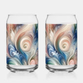 水彩ファンタジーフローラロマンチックパターン ガラス缶 (正面)