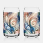 水彩ファンタジーフローラロマンチックパターン ガラス缶 (裏面)