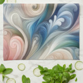 水彩ファンタジーフローラロマンチックパターン キッチンタオル (折り畳み)