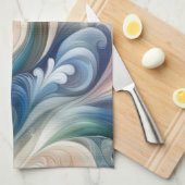 水彩ファンタジーフローラロマンチックパターン キッチンタオル (四つ折り)