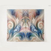 水彩ファンタジーフローラロマンチックパターン タペストリー (正面(横))