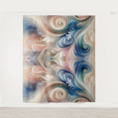 水彩ファンタジーフローラロマンチックパターン タペストリー (正面)