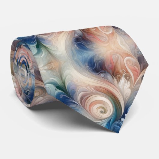 水彩ファンタジーフローラロマンチックパターン ネクタイ (ロール)