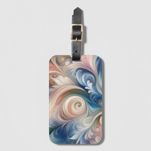 水彩ファンタジーフローラロマンチックパターン ラゲッジタグ (正面縦)