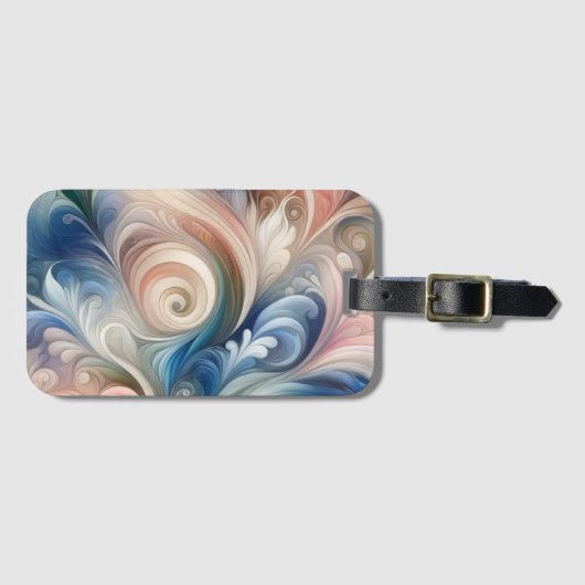 水彩ファンタジーフローラロマンチックパターン ラゲッジタグ (正面横)