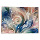 水彩ファンタジーフローラロマンチックパターン ラージペーパーバッグ (裏面)