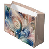 水彩ファンタジーフローラロマンチックパターン ラージペーパーバッグ (正面アングル)