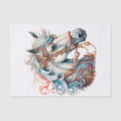 水彩ファンタジー回転木馬馬 薄葉紙 (正面)