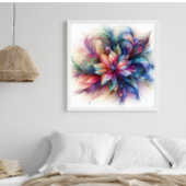水彩ファンタジー抽象芸術モダンフラクタルフラワー フォトプリント           