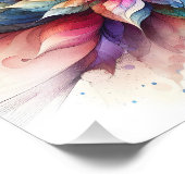 水彩ファンタジー抽象芸術モダンフラクタルフラワー フォトプリント            (角)