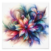 水彩ファンタジー抽象芸術モダンフラクタルフラワー フォトプリント            (正面)