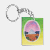 水彩ファンタジー次元ピラミッドの夢の世界 キーホルダー (正面左)