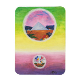 水彩ファンタジー次元ピラミッドの夢の世界 マグネット