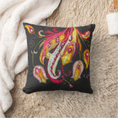 水彩ファンタジー火鳥フェニックス羽根 クッション (ブランケット)