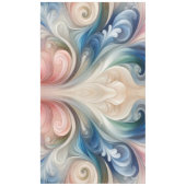 水彩ファンタジー フラワーパステル ブルー＆クリーム テーブルクロス (正面)