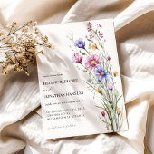 水彩ファンタジー ワイルドフラワー エレガント ウェディング 招待状